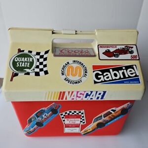 VINTAGE RED DOUBLE 6-PACKER Nascar Theme THERMOS COOLER MODEL 7714 12qt