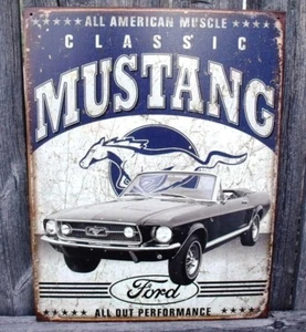 Ford Mustang Sign Convertible Classic American Muscle Metal Nostalgic New  - Picture 1 of 4