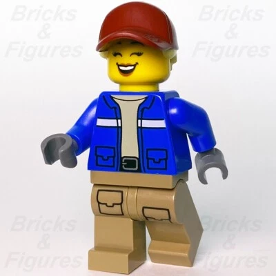 LEGO® City Wildlife Rescue Explorer Female Minifigure Dark Red Cap 60302 cty1305 - Image 1 of 3