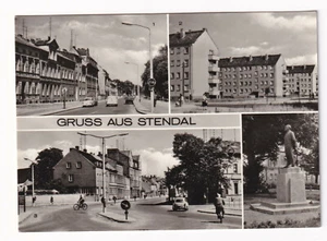 antica cartolina Stendal Bergstraße Arneburger Straße Lenindenkmal 1974/02 - Foto 1 di 1