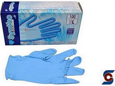 ICOGUANTI Guanti in nitrile monouso SYNTHO ottimo spessore usa e getta 100 Pz S-M-L-XL-XXL