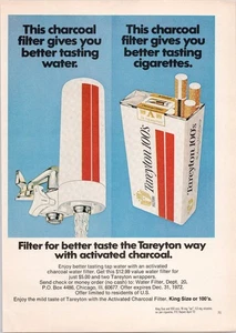 Tareyton 100's Vintage 1972 anuncio impreso carbón activado filtro cigarrillos - Imagen 1 de 1