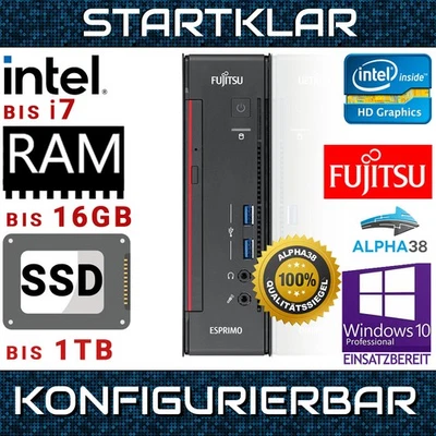 Fujitsu ESPRIMO Q556 Win 10 PRO PC 🔥Konfigurierbar Intel i7 1 TB SSD 16GB RAM - Bild 1 von 4