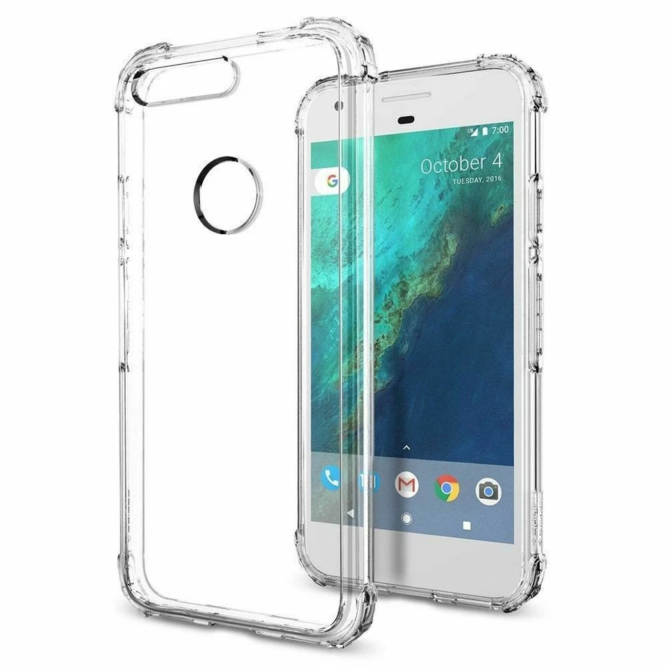 Funda con cojín de aire Spigen Crystal Shell grado militar para Google Pixel - Transparente  Foto 1 de 1