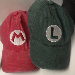 2x Cappello da Baseball Super Mario Cappello da Sole per Bambini Cappello Cosplay Ricamato - Foto 1 di 5