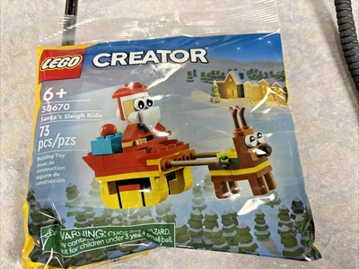 Lego Creator Santa's Sleigh Ride Reindeer 30670 New Poly Bag 2024 Christmas - Image 1 of 3