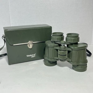 TASCO ZIP Army OD Green Military Rubber Binoculars 323RZ 8x40 Wide Angle w/ Case - Picture 1 of 10
