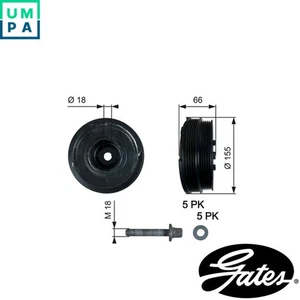 BELT PULLEY CRANKSHAFT TVD1037A FOR BMW 5/E39 M47D20 2.0L 4cyl 3 E46 - Picture 1 of 8