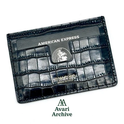 Tom Ford Black Crocodile Embossed Leather Cardholder -  Made In Italy - Image 1 of 4