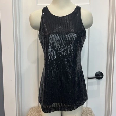 Banana Republic Outlet Women’s Sleeveless Tank Top Black Sequin Size Small NWT - Image 1 of 4