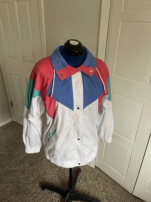 Chaqueta de esquí Izzi años 80/1990 talla mediana/grande multicolor, rompevientos bloques de colores Foto 1 de 4