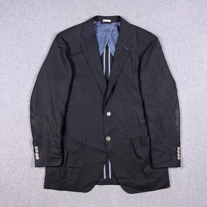 Peter Millar Blazer Mens Medium Black Wool Unstructured Double Vent Sport Coat - Picture 1 of 12
