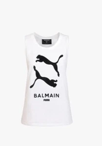 Canotta BALMAIN x PUMA bianca in cotone con loghi neri XL - Foto 1 di 10