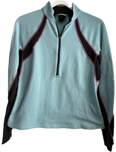 REI Women's Light Blue Track Jacket w/ Black & Purple Trim Size M Stretch - Picture 1 of 5