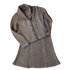 Conjunto Suéter Lana Cordero Dos Piezas Vintage Lauren Ralph Lauren Años 90 Talla S/M - Imagen 1 de 6