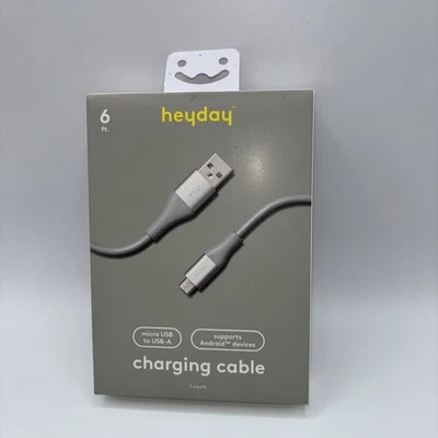 6' Micro-USB to USB-A Cell Phone Charger Cable Heyday High Charging speed NIB - Image 1 of 4