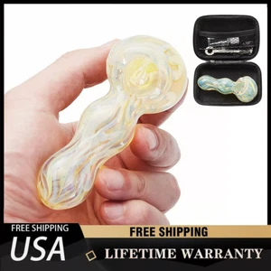 4 Inch Tobacco Smoking Glass Pipe Gorgeous Bowl Collectible Handmade Pipes - Picture 1 of 10