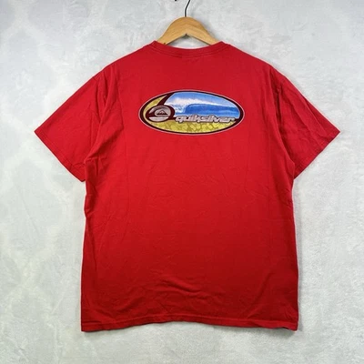 Vintage Quiksilver Surf Shirt Men's Size L Red y2k 90s Skater Surfer Hawaii - Image 1 of 4