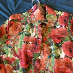 Isabel Hayley Women's Bright Multicolor Floral Button Jacket Size XL - Picture 1 of 5