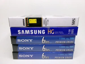 Lot of 5 Blank VHS Tapes New Sealed Mixed Bundle | Sony | Samsung | DigiTech - Picture 1 of 7