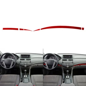 Red Carbon Fiber Interior Dashboard Trim Cover For Honda Accord Coupe 2008-2012 - Picture 1 of 17