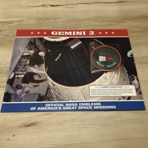 Vintage Official NASA Emblem Patch GEMINI 3 With Mission Data Card - Picture 1 of 3
