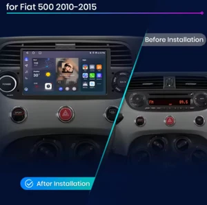 7" Autoradio Android Fiat 500 Abarth 2008 - 2015 Wifi BT Navi GPS Carplay Bk wh - Foto 1 di 4