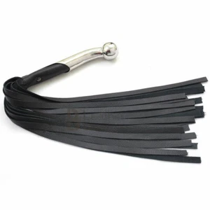 Real Genuine Cow Hide Leather Flogger Steel Handle Heavy Duty 25 Falls - Picture 1 of 3