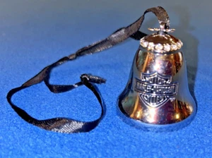 Harley-Davidson Silver Metal Gremlin Bell Ornament 2015 HD Shield - Picture 1 of 12