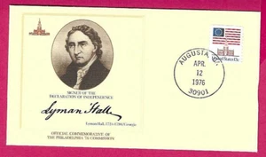 USA 1976 Fleetwood Cover - LYMAN HALL (Philadelphia '76 Comm) - Cds AUGUSTA , GA - Picture 1 of 1