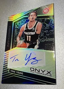 2019-20 Panini Obsidian Trae Young Onyx Auto Green Electric Etch # 4/25 - Picture 1 of 2