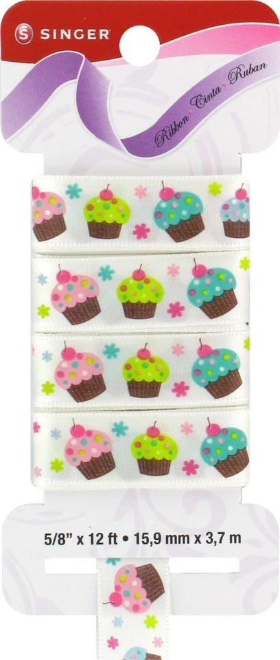 'Singer - 5/8" x 12 ft Satin Ribbon - Cupcake - Lot Of 2 - Image 1 of 1
