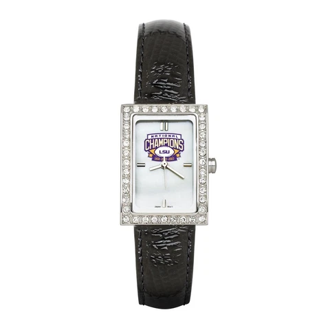Louisiana State Univ 3X CHAMPIONS Allure Watch Black Strap Cover
