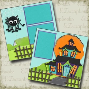 Haunted House - Halloween - 2 Premade Scrapbook Pages - EZ Layout 4386 - Picture 1 of 2