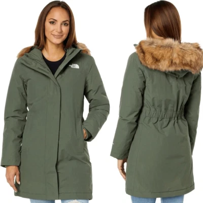 Parka larga con capucha The North Face Arctic 600 abrigo verde tomillo 3X invierno Foto 1 de 4