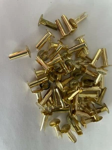 50 ~ 9/64 diametro x 1/2" Piatto Placcato Ottone Lungo" - Foto 1 di 1