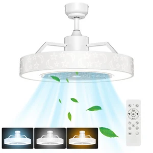 Costway 23" Ceiling Fan W/LED Light Adjustable Color 3 Speeds Remote Control - Picture 1 of 10
