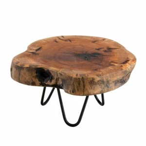 TJ Global Naturkante Baumstamm Holzständer mit Haarnadelbeinen für... - Bild 1 von 12