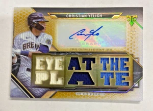 2021 TOPPS 'EYE AT THE PLATE' PATCH/AUTO CHRISTIAN YELICH #2/9 CARD NO. TTAR-CY1 - Picture 1 of 3