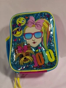 JoJo Siwa Lunch Bag Shiny Glitter with emojis BowBow Yorkie Fun Jo Jo Lunchbox - Picture 1 of 8