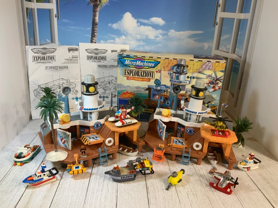 Micro Machines 2 COMPLETE sets Exploration Harbor Rescue Center Playsets - Image 1 of 4
