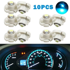 10x T4.2 Neo Wedge 1-SMD LED Cluster Instrument Dash Climate Light Bulb Ice Blue - Picture 1 of 12