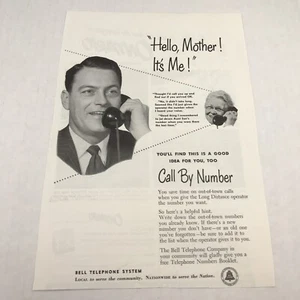 Vtg 1953 Print S Bell Telephone Call By Number Advertising Art  - Picture 1 of 3