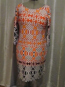 AB STUDIO sz M womens dress beautiful geometric design & color - Picture 1 of 4
