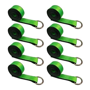 USA 8 Pack 2" x 10' Lasso Strap w/ D Ring Auto For Wheel Lift Tow Truck Trailer - Picture 1 of 7