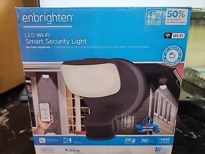 NEW Enbrighten Outdoor Single-Head Motion-Sensing WiFi LED Security Light Bronze - Image 1 of 4