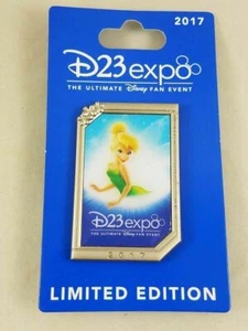 Disney D23 Expo Logo 2017 Tinker Bell Fairy Peter Pan Pin Limited Edition LE 750 - Picture 1 of 3
