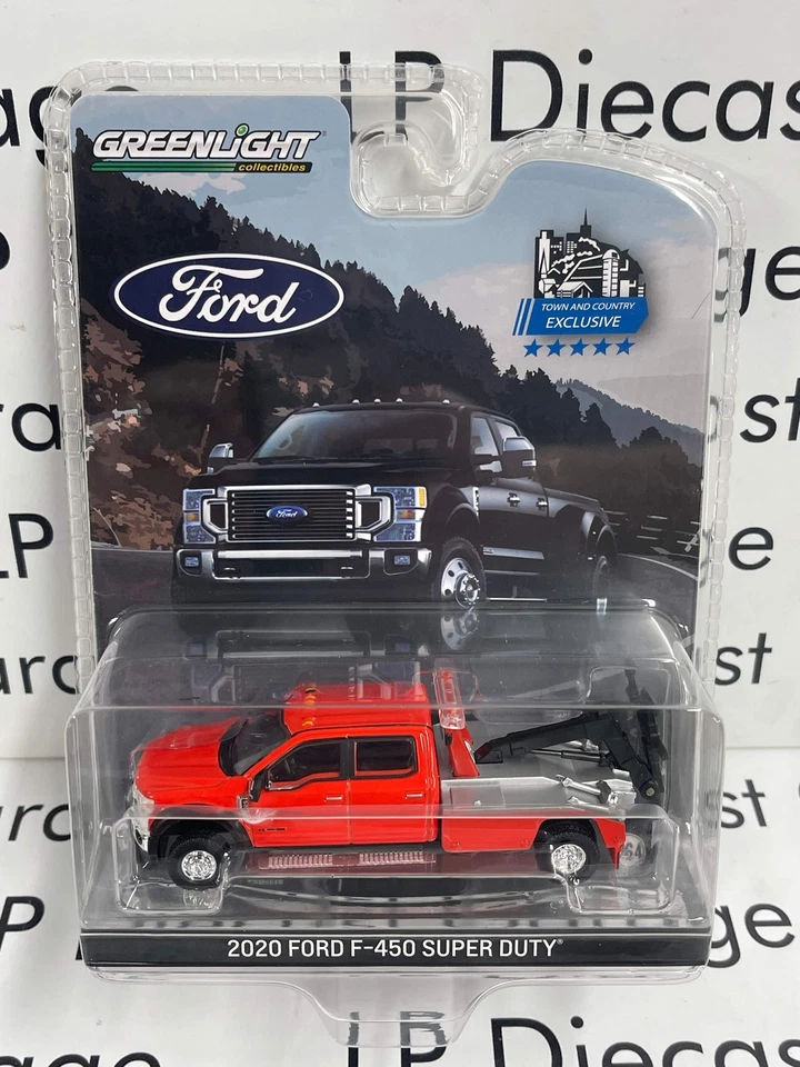 GREENLIGHT 2020 Ford F-450 Super Duty Tow Truck Red 1:64 Diecast T&C Exclusive - Image 1 of 2