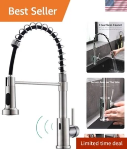 Brushed Nickel Touchless Kitchen Faucet - Single Handle with Flexible Sprayer - Bild 1 von 9