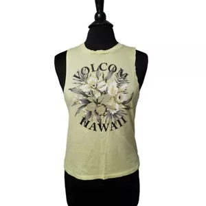 Volcom Hawaii Yellow Floral Tank Top Sz XS - Picture 1 of 4